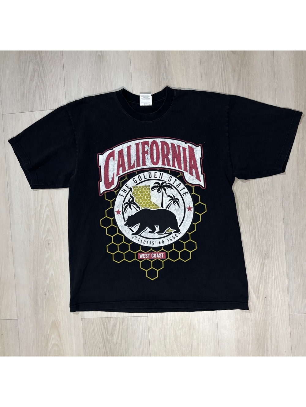 Shaka Wear California T Shirt Mens XL Black Bear Graphic Heavyweight West Coast
